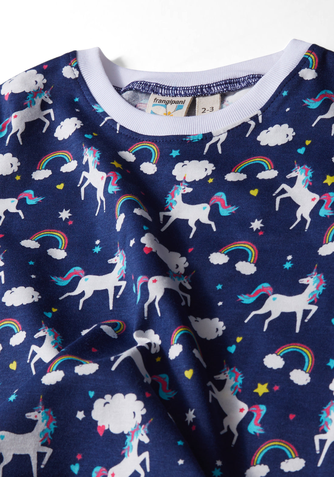 BLUE AND MULTICOLOR UNICORN PRINT SHORT SLEEVE PAJAMA SET