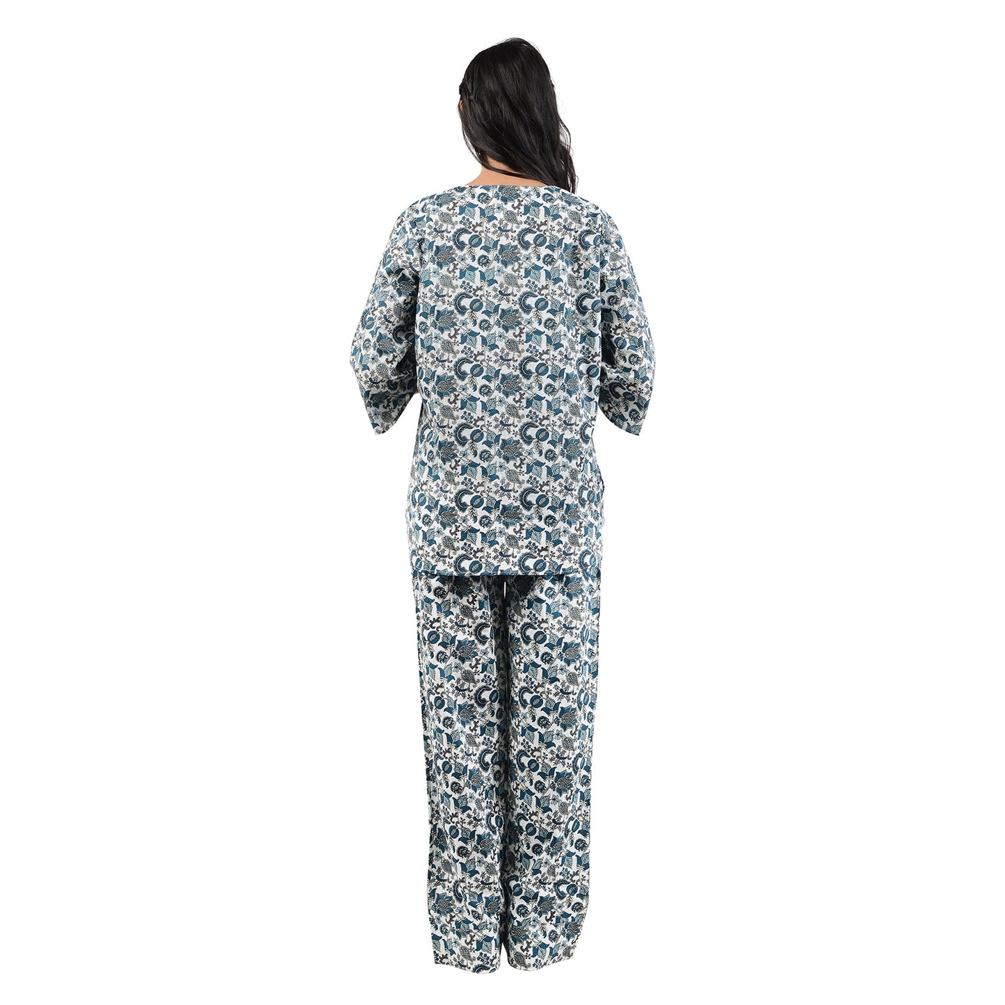 Indigo Fields Printed Pajama Set