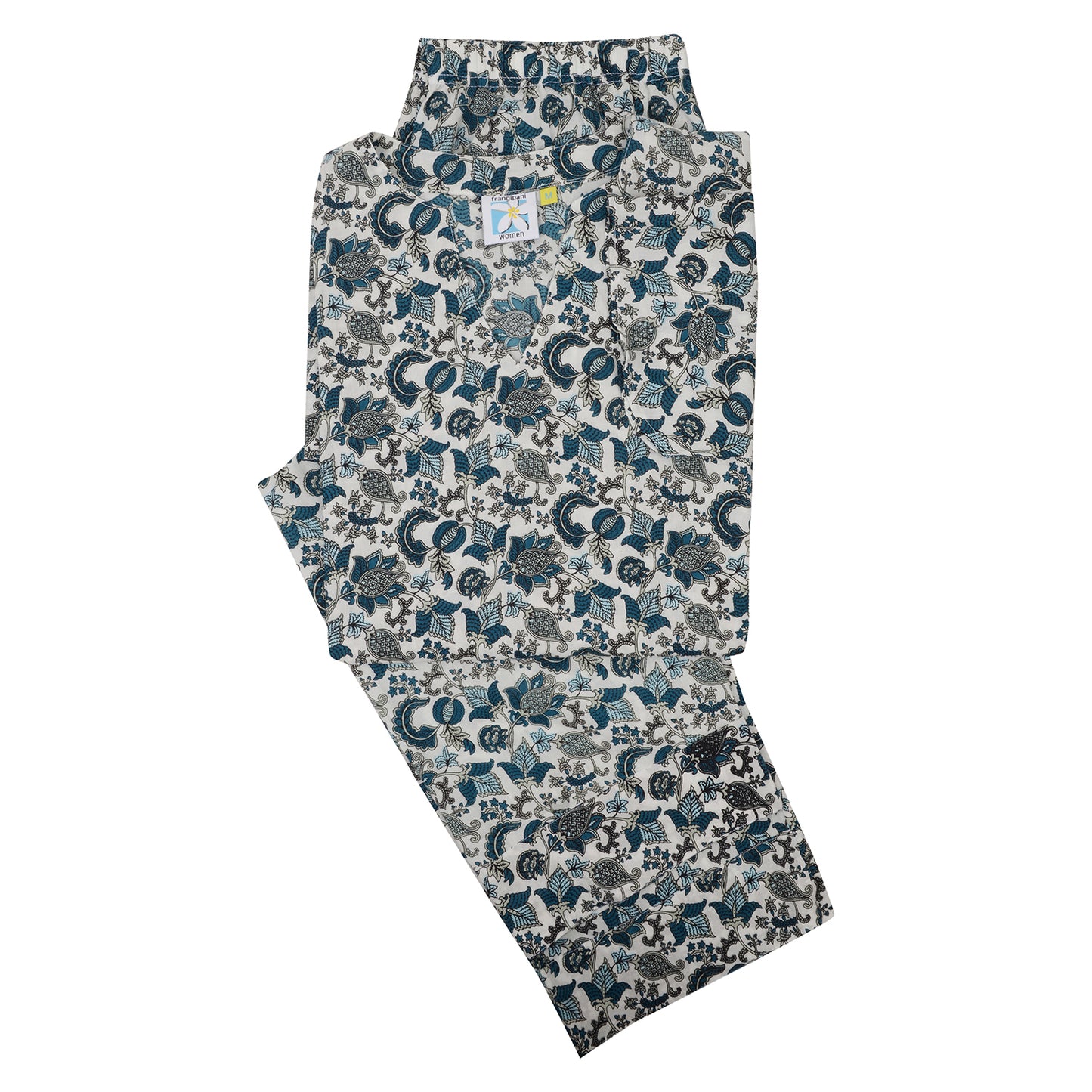Indigo Fields Printed Pajama Set