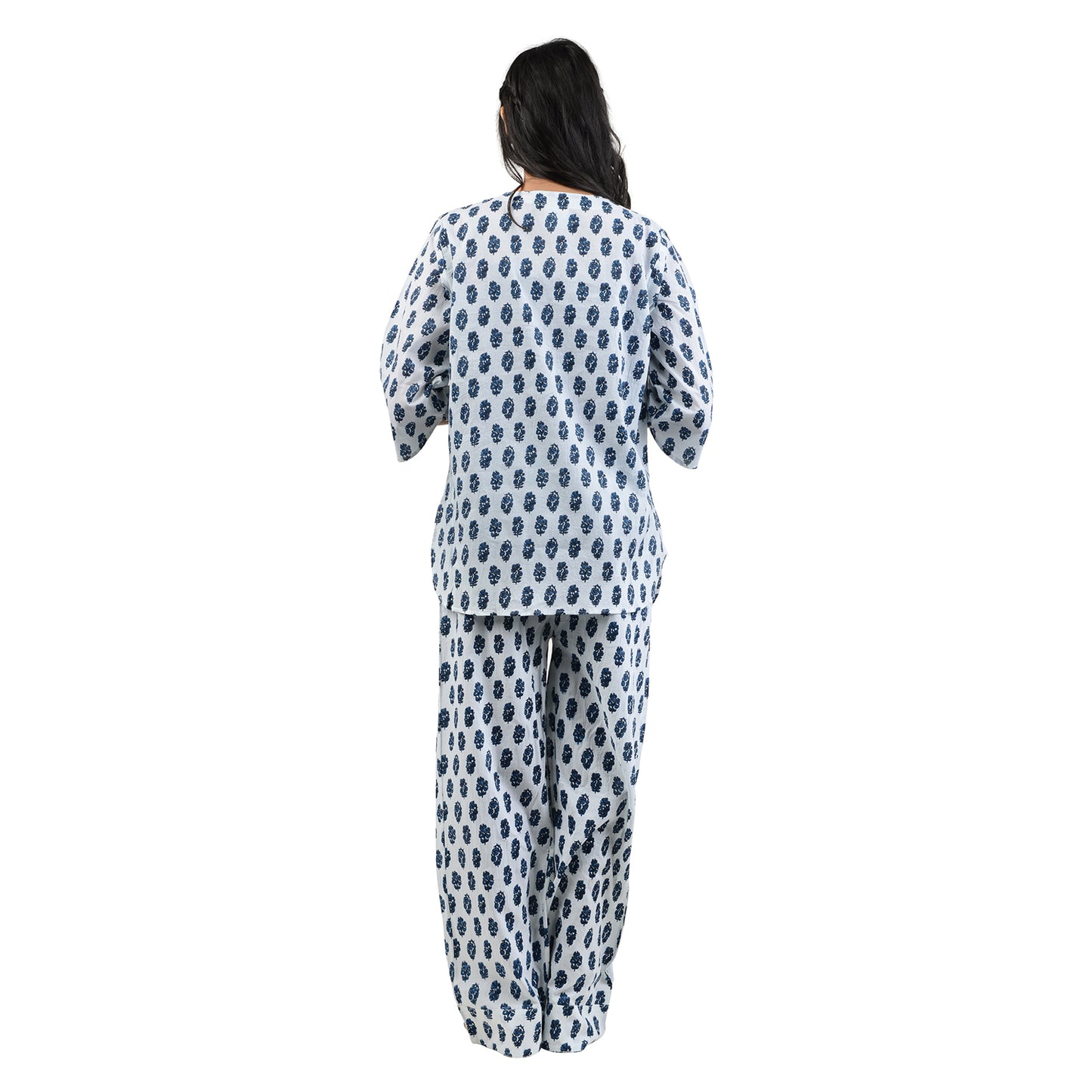 Cornflower Blue Printed Pajama Set