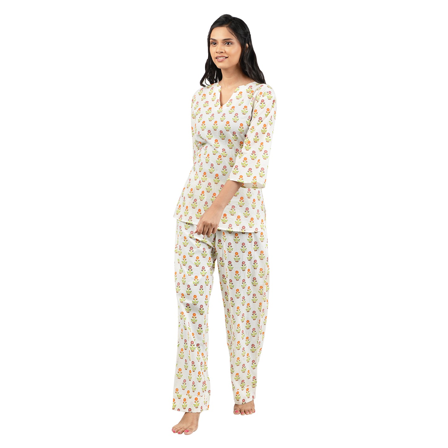 Merry Marigolds Printed Pajama Set