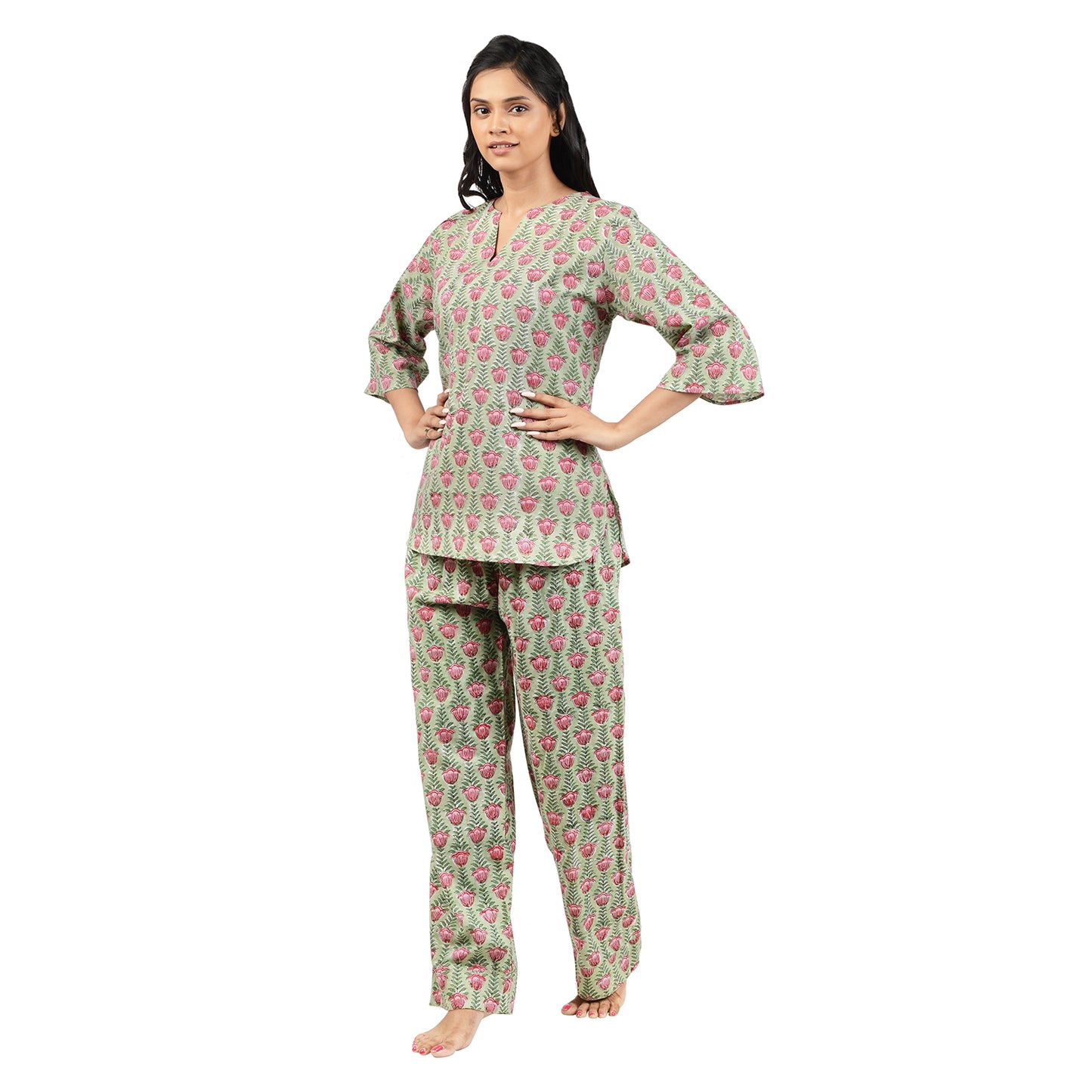 Lotus Lakeside Printed Pajama Set