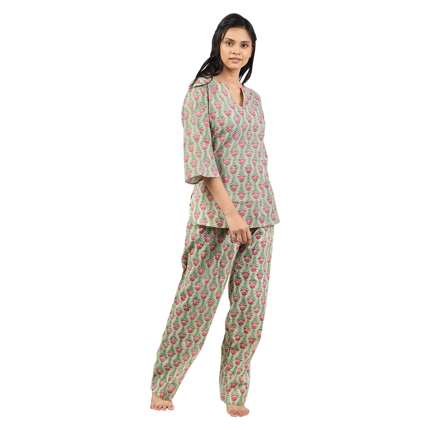 Lotus Lakeside Printed Pajama Set