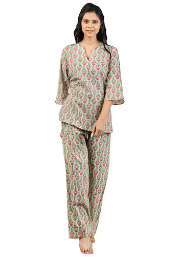 Lotus Lakeside Printed Pajama Set