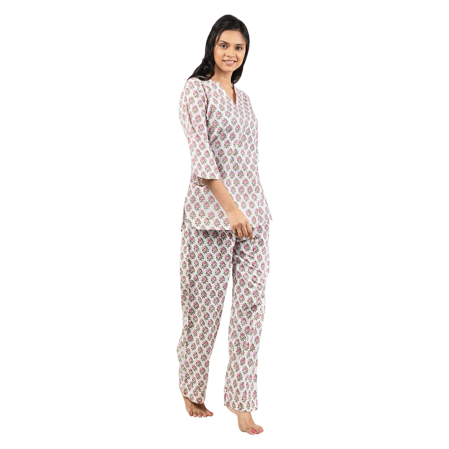 Dumbell Dew Drops Printed Pajama Set