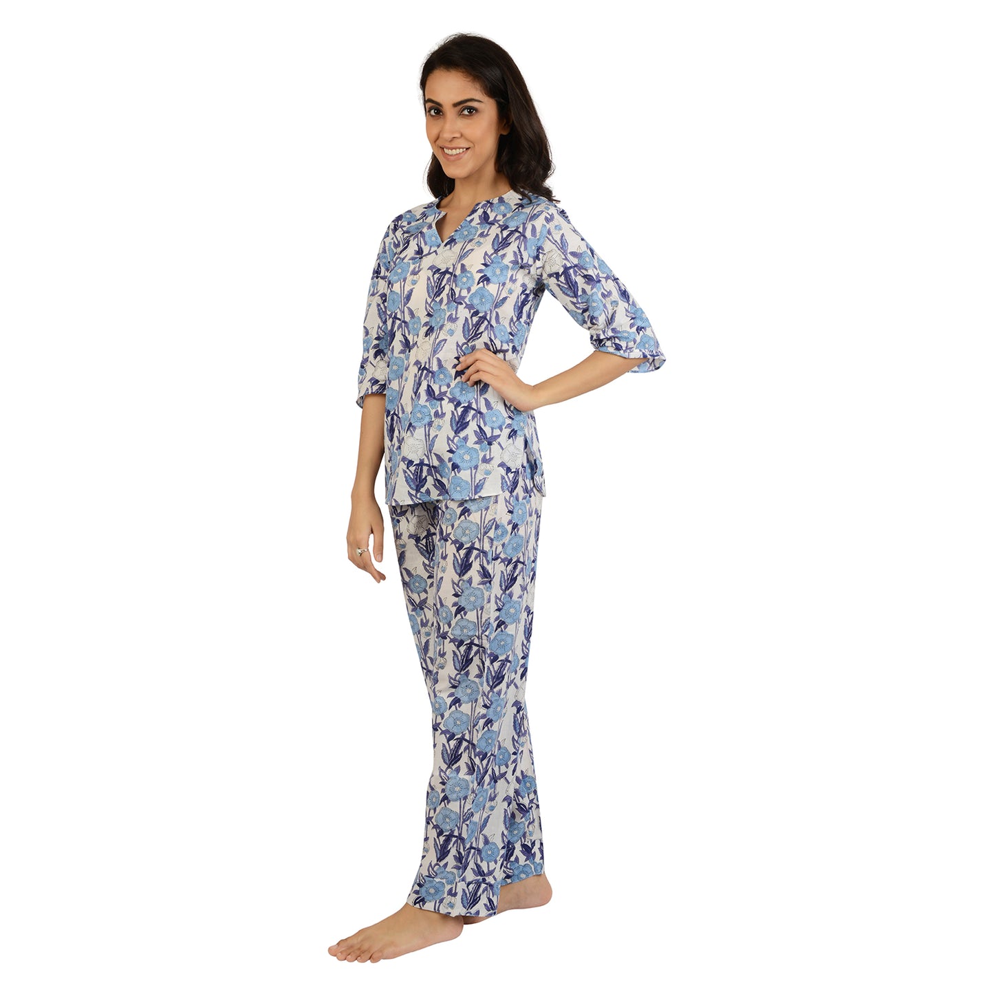 Carnation Forest Printed Pajama Set