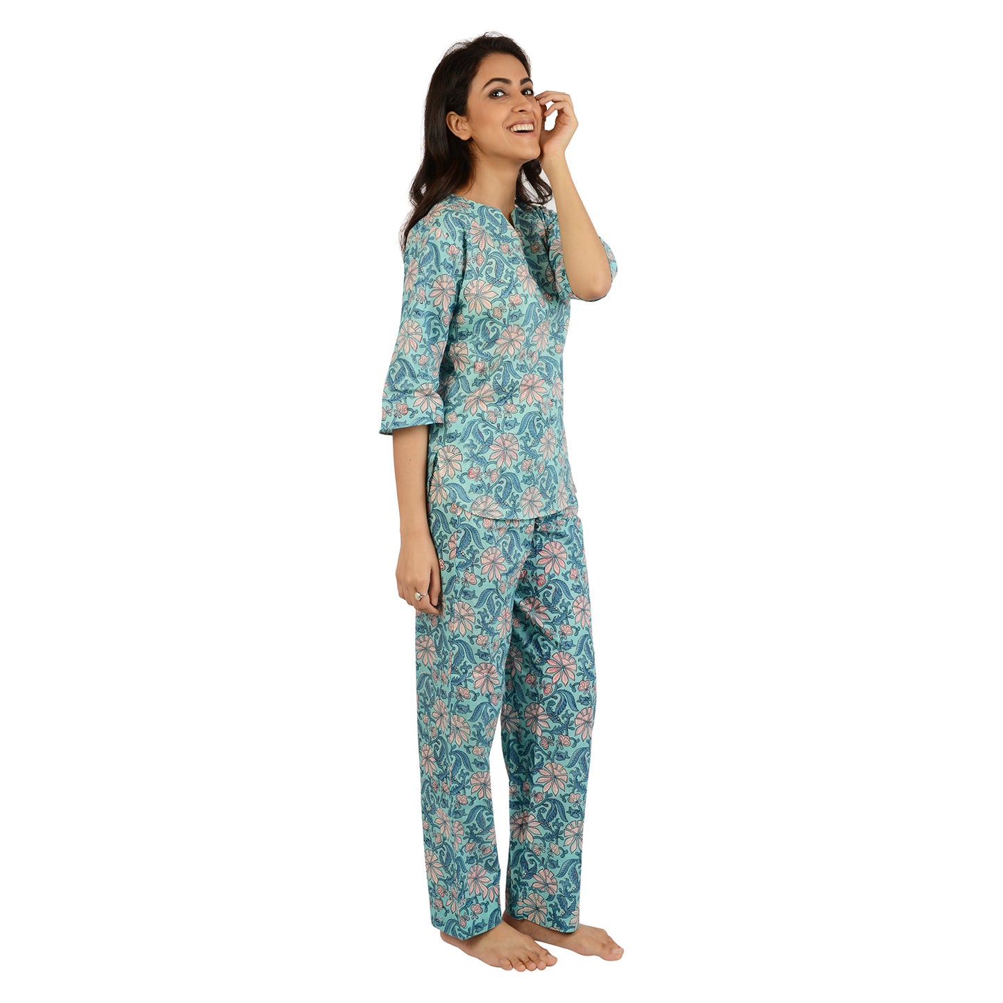 Enchanted Blooms Printed Pajama Set