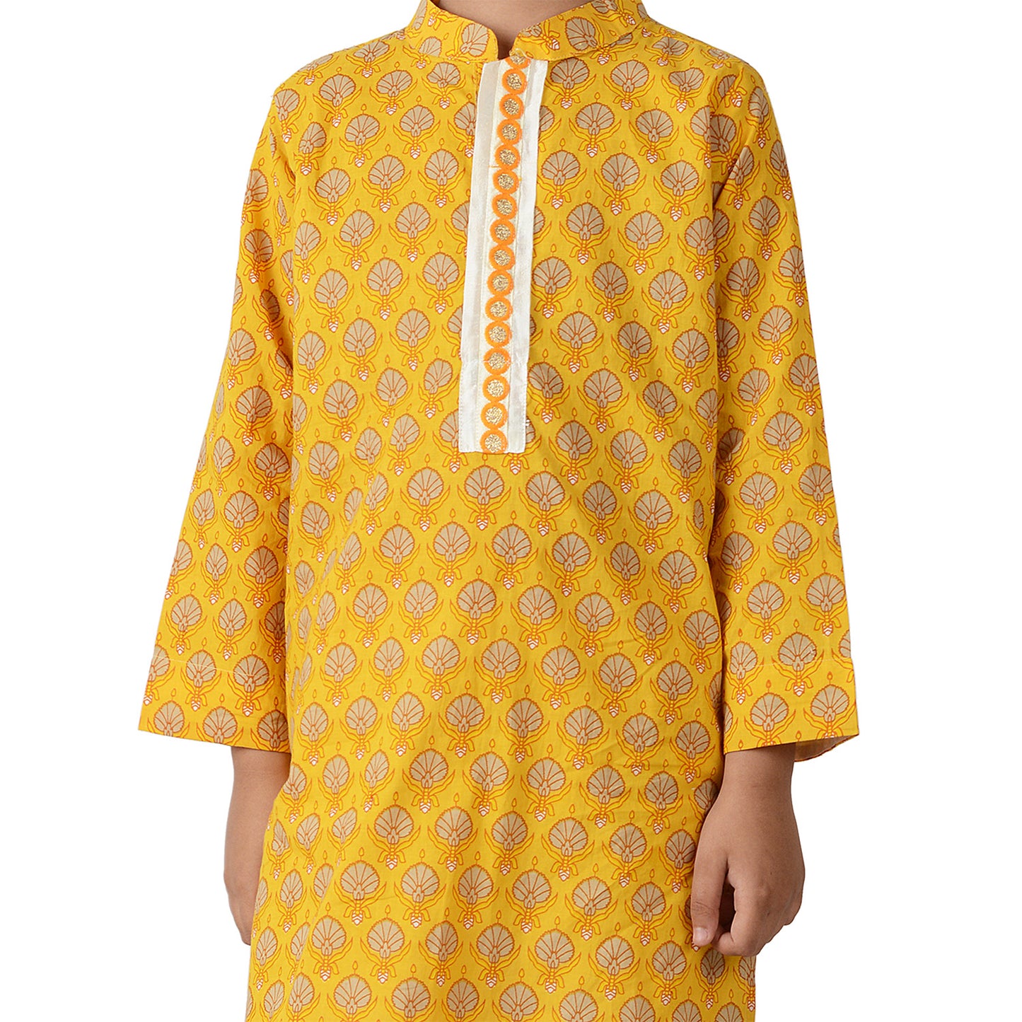 Yellow Moghul Butti Kurta