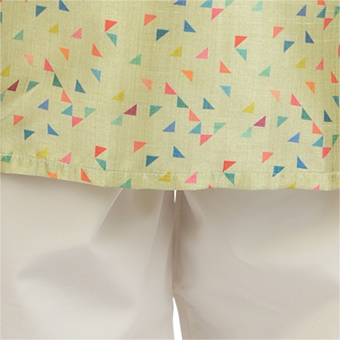 Mint Triangle Print Boys Tussar Silk kurta Set