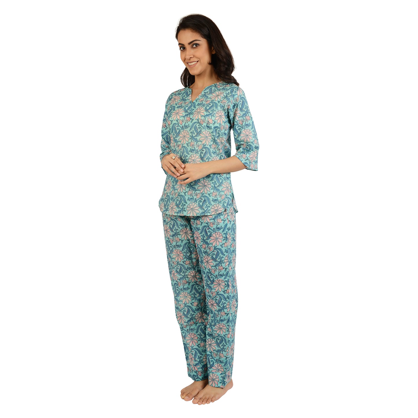 Enchanted Blooms Printed Pajama Set