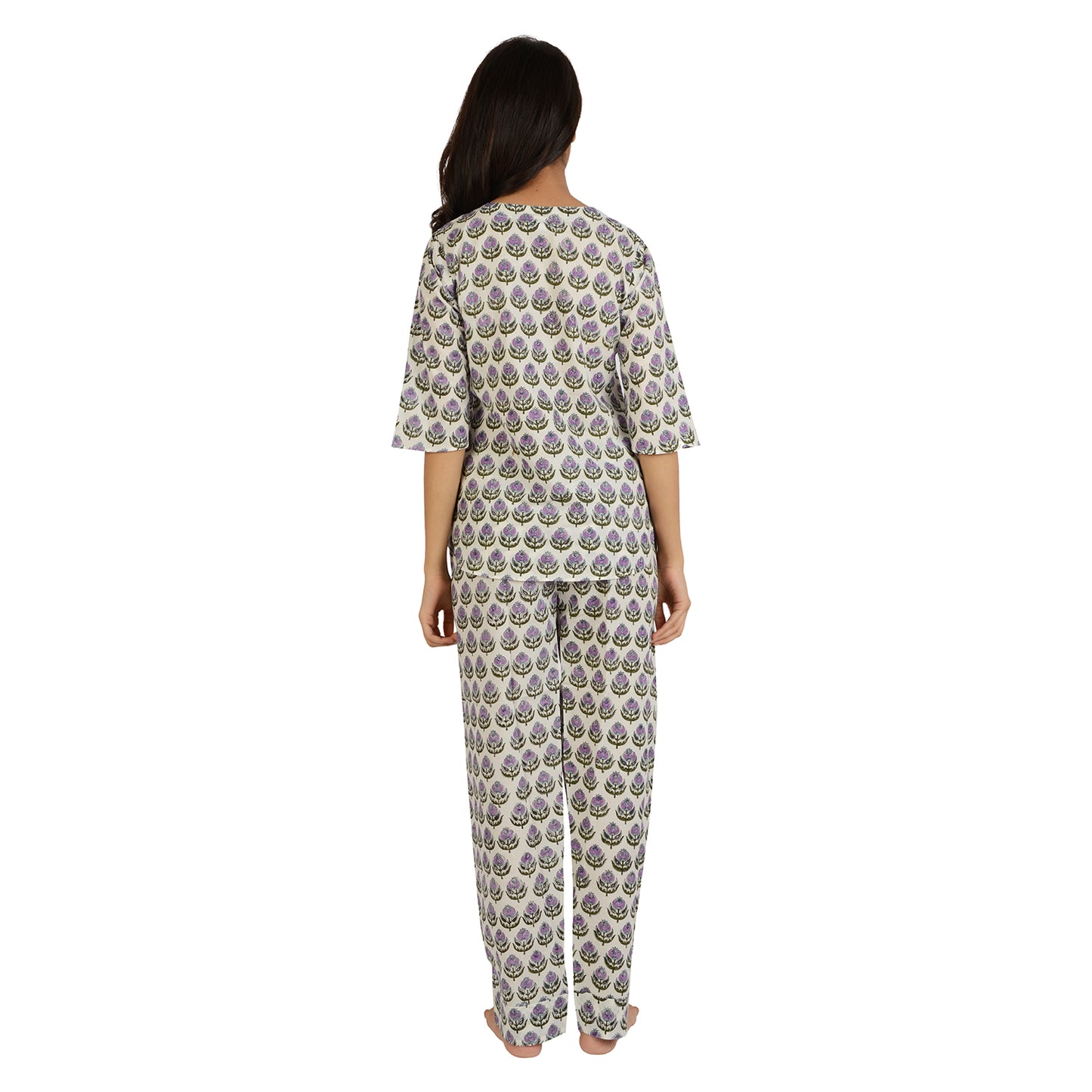 Lovestruck Lilacs Printed Pajama Set