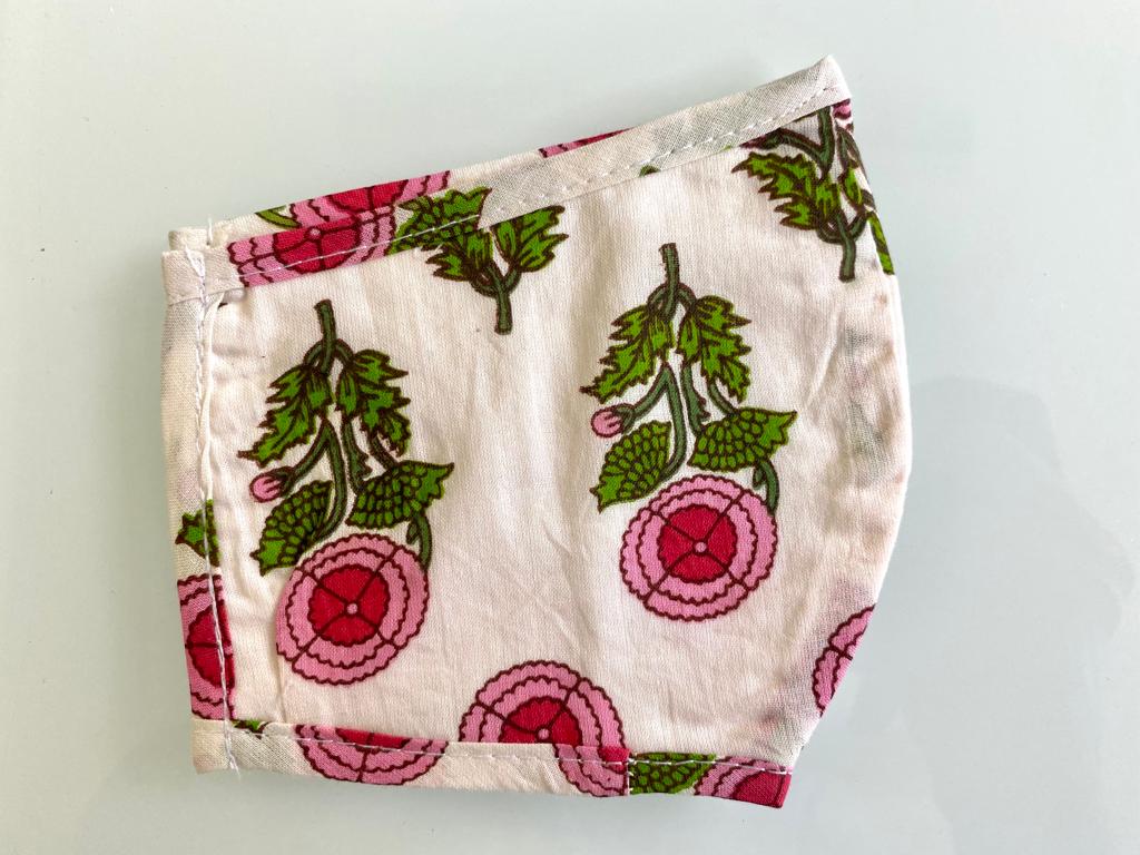 BABY PINK & LIME BLOSSOM 3-PLY MASK