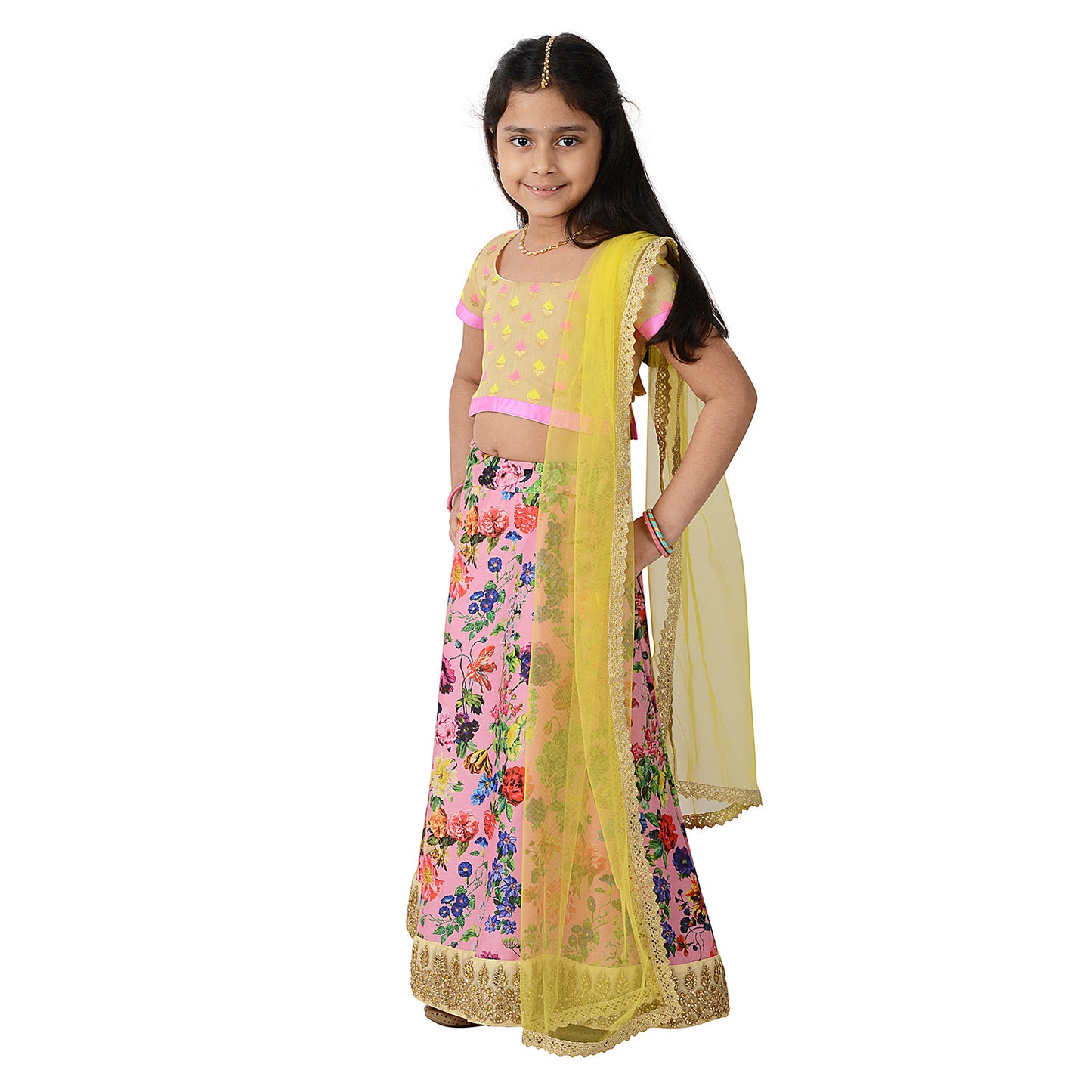 Pink Bloom Lengha
