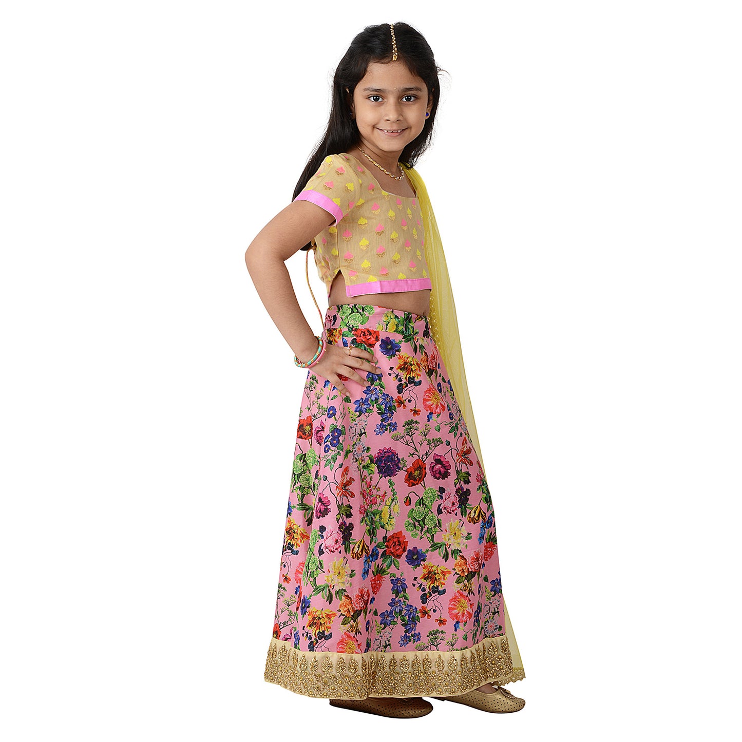 Pink Bloom Lengha