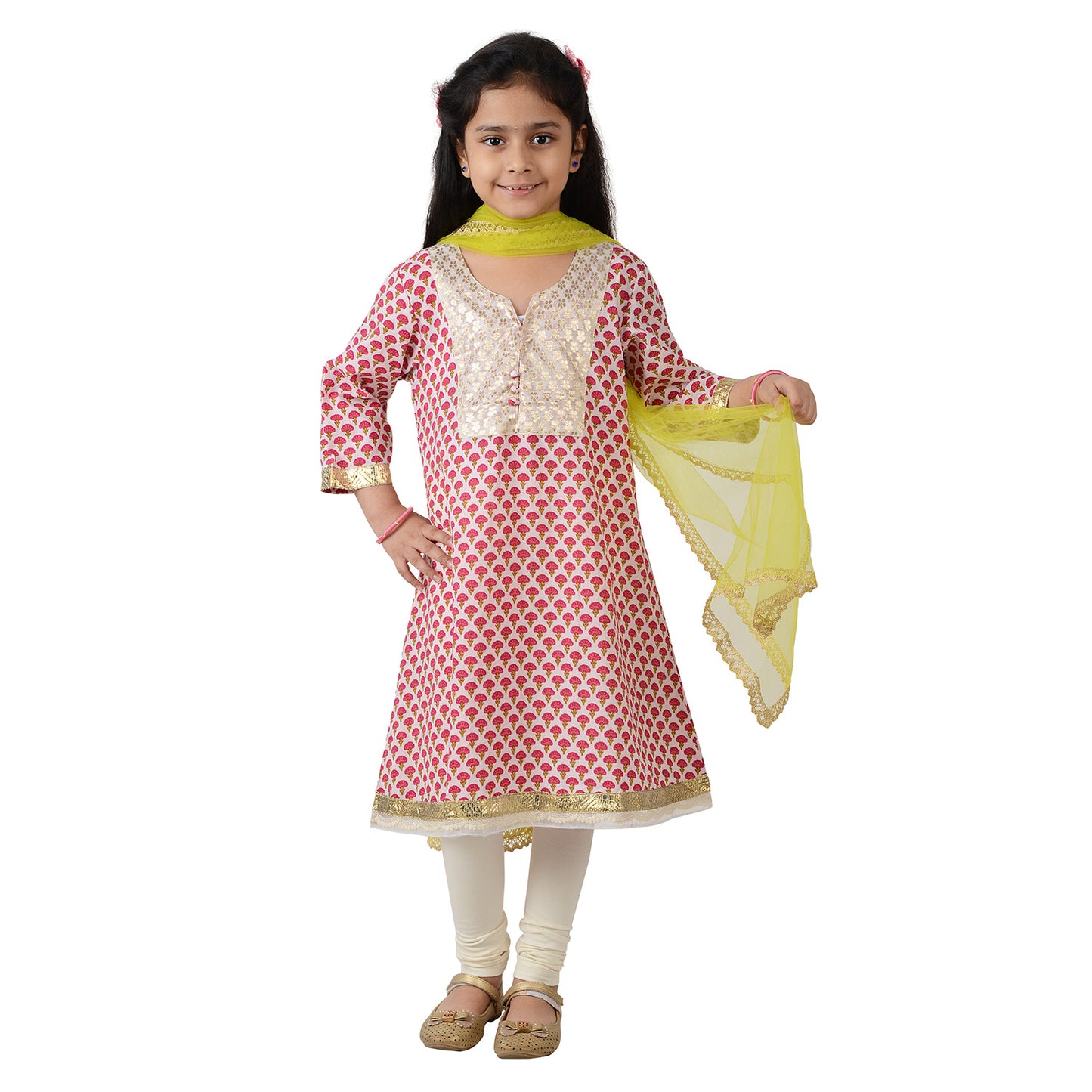 Red Carnation Yoke Kurti