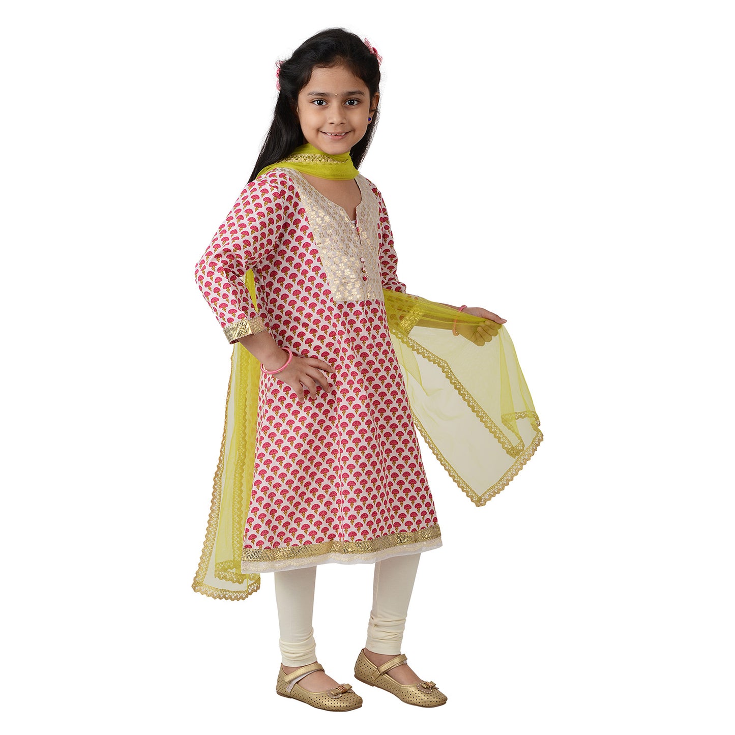 Red Carnation Yoke Kurti