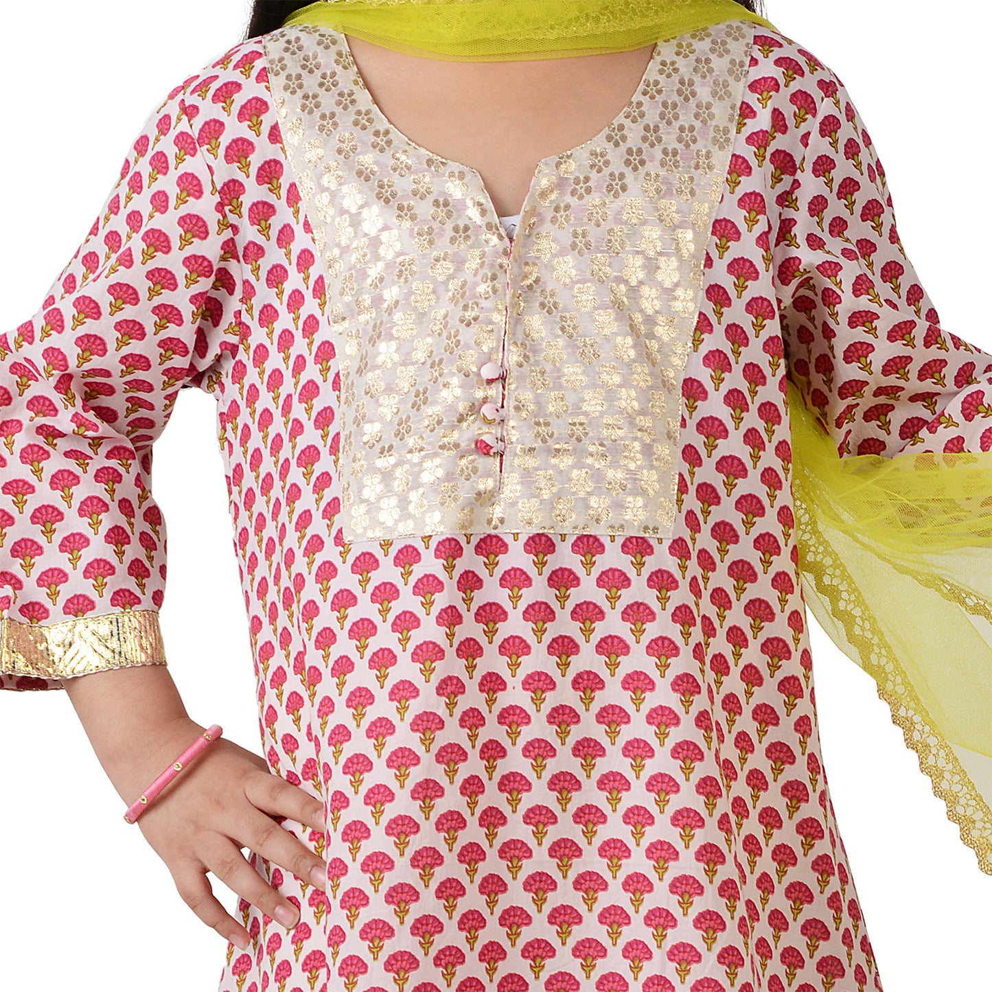 Red Carnation Yoke Kurti
