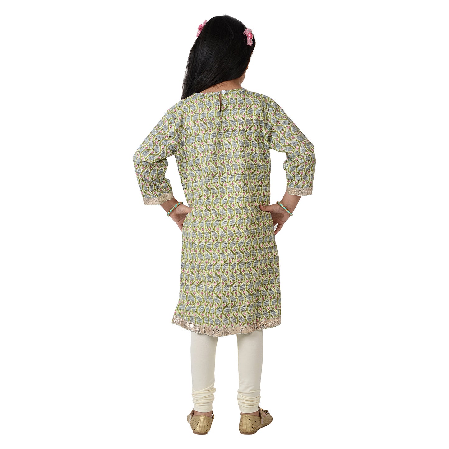 Aqua Vine And Lace Kurti