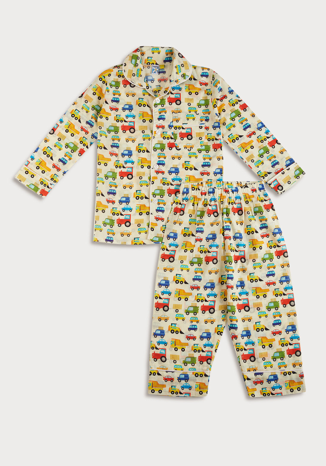 MOTORWAY MAGIC PRINT COLLARED NIGHT WEAR SET