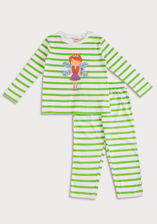 STRIPE AND FAIRY PRINT PAJAMA SET