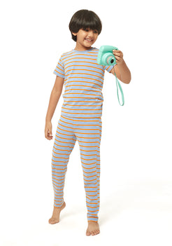 Orange Stripe Surprise Night Wear Set