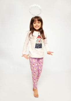 LILAC, WHITE AND RED POLAR BEAR PRINT Tees + Track Pants