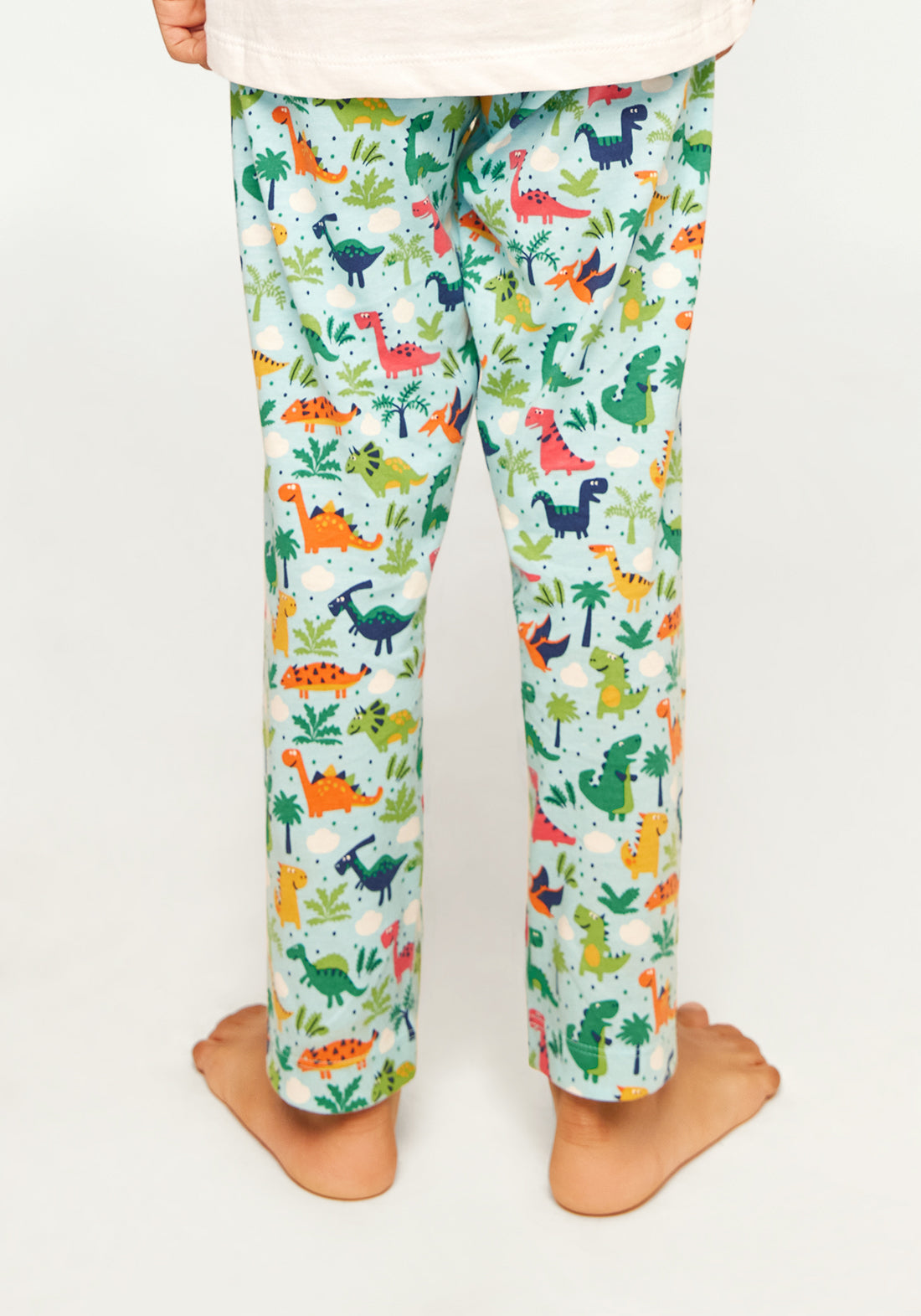 RED, GREEN AND BLUE DINOSAUR PRINT KNITTED PANTS