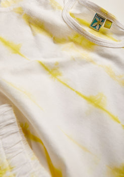 Yellow Splash Tie Dye Play Suit Night Wear Set