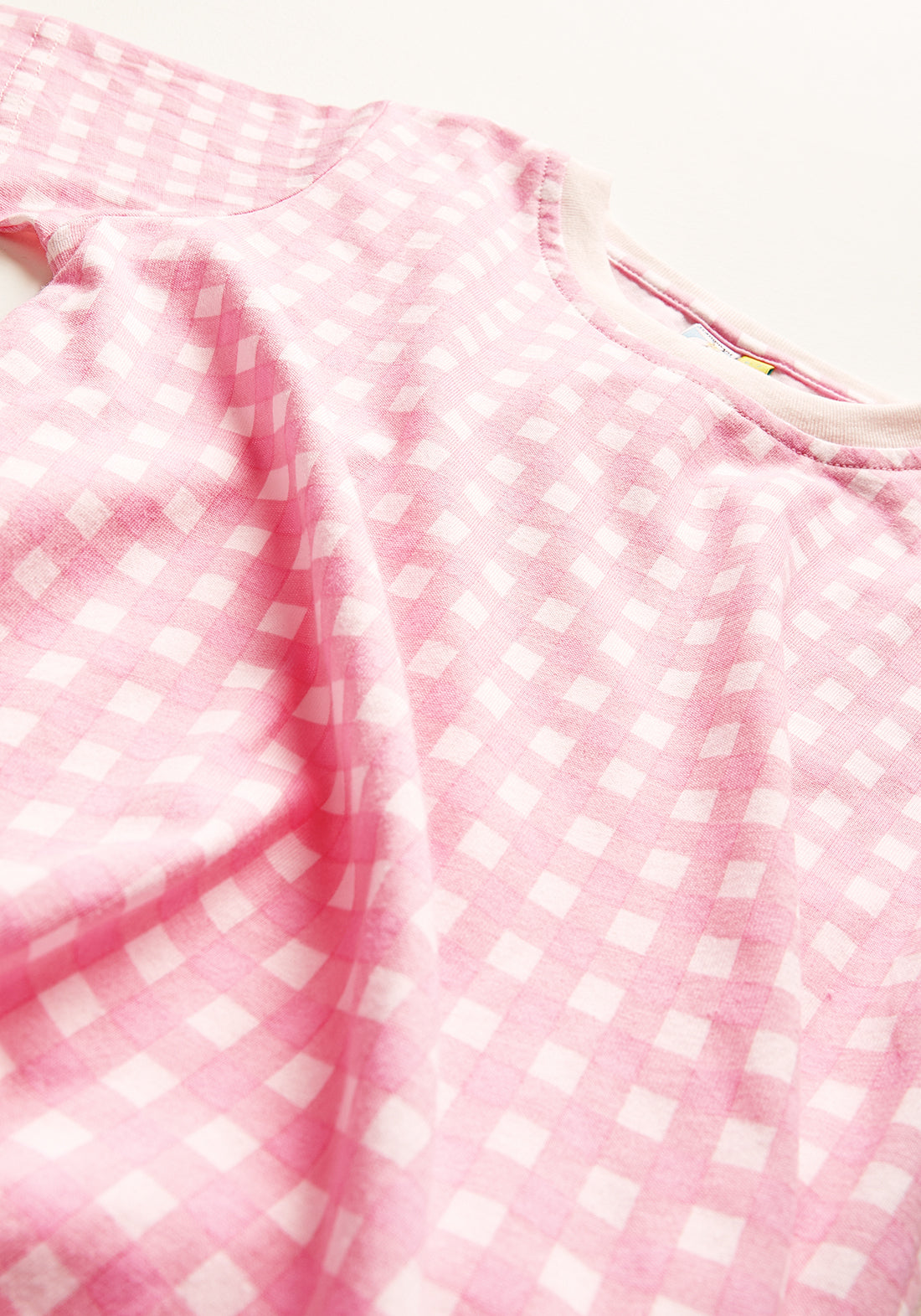 Pink Gingham Night Wear Set