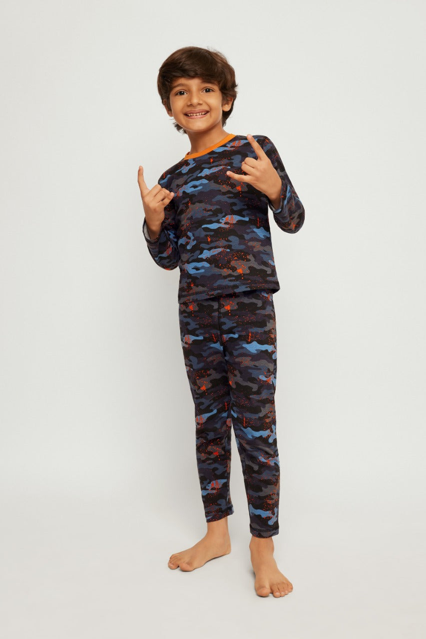 Army Antics Print Night Wear Set