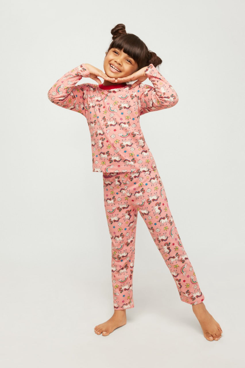 Starry eyed Unicorns Print Night Wear Set
