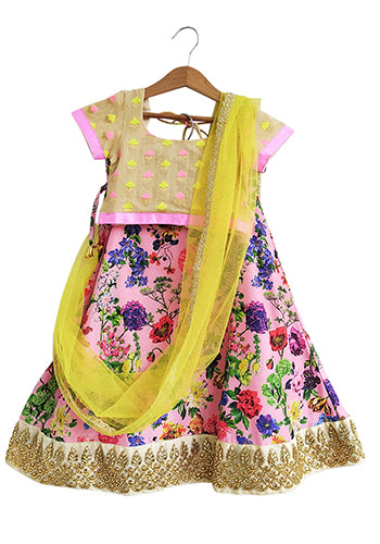 Pink Bloom Lengha