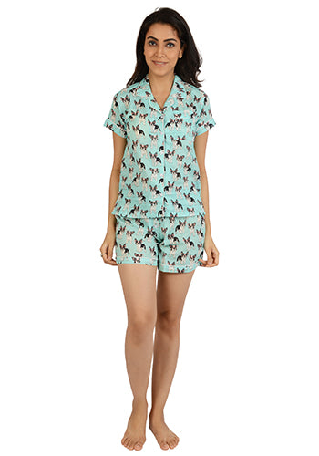 Beachside Bulldogs Printed Pajama Set