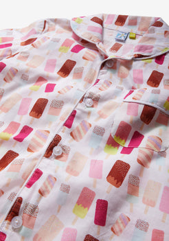 POPSICLE DREAMS PRINT COLLARED NIGHT WEAR SET