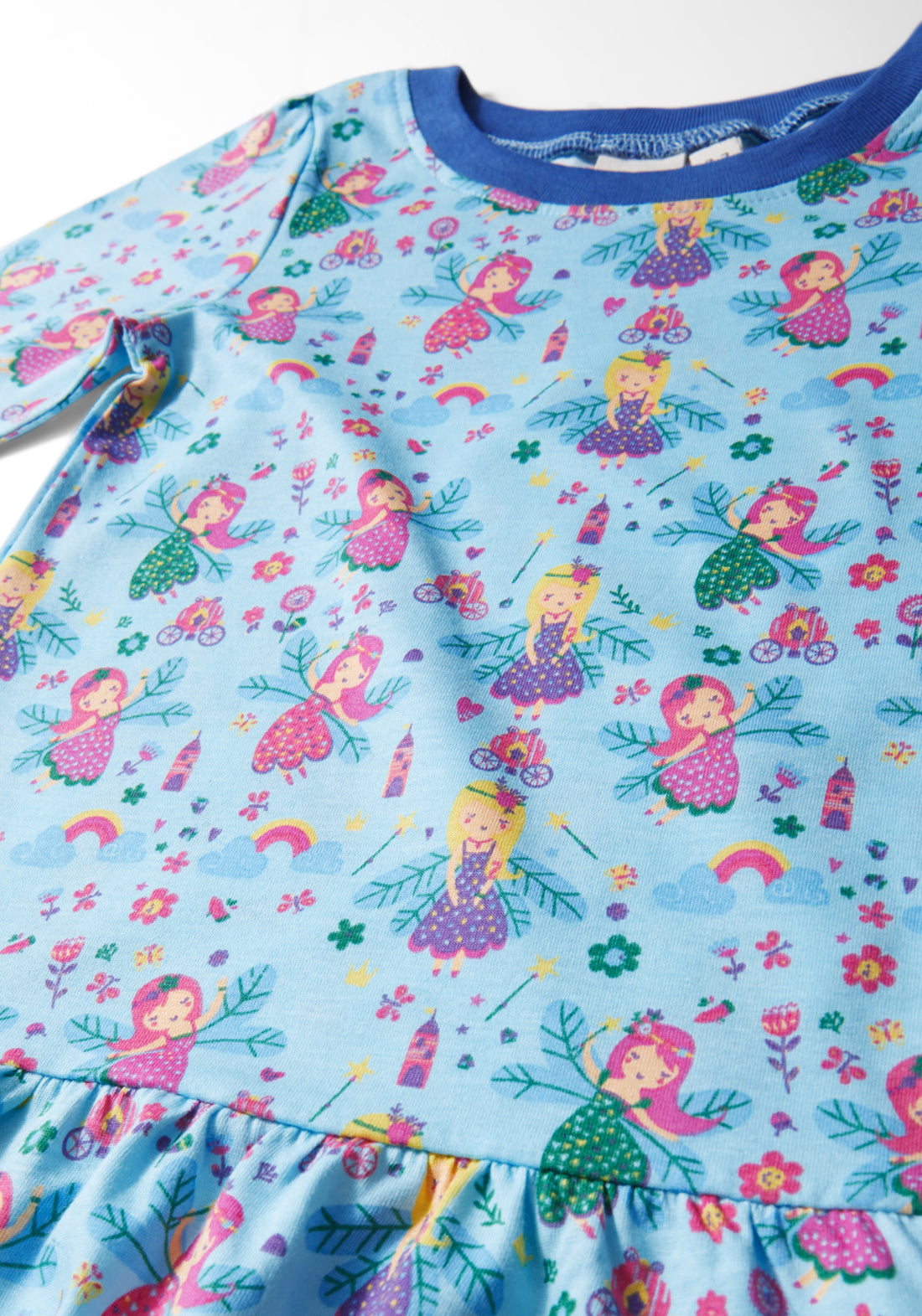 MULTICOLOR FAIRIES PRINT FIT AND FLARED DRESS
