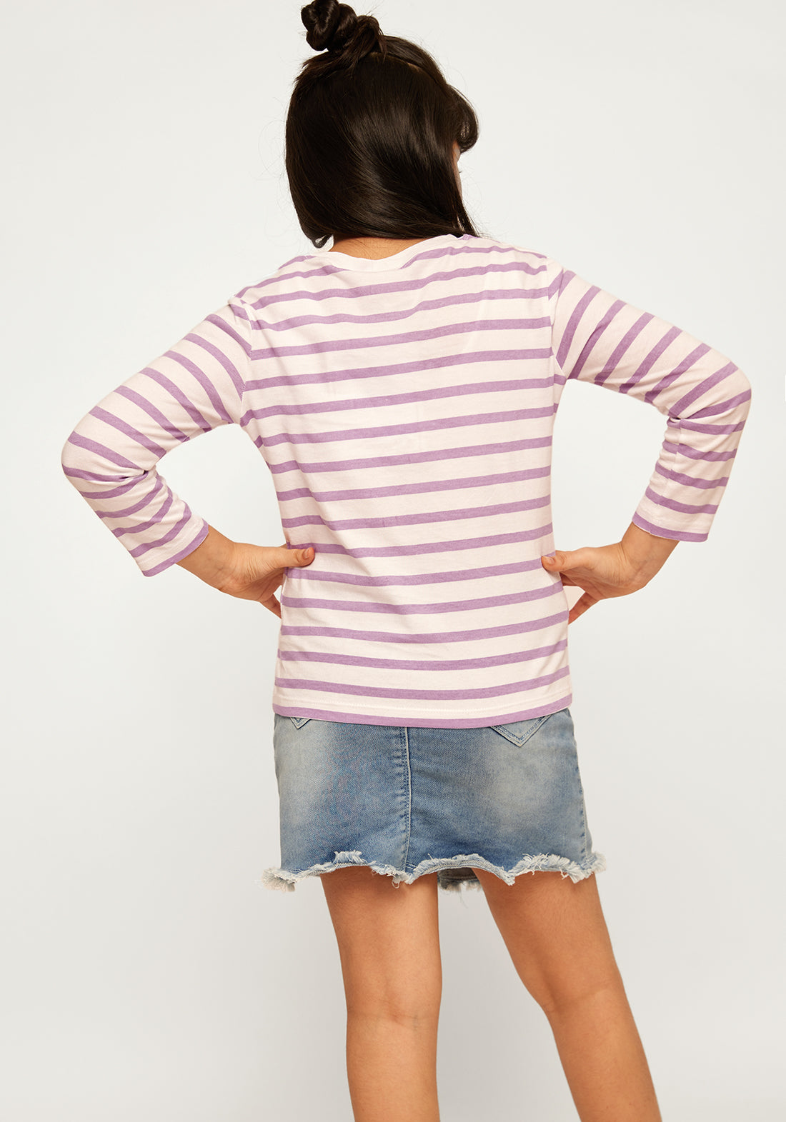 BABY PINK STRIPE WITH FLAMINGO PLACEMENT PRINT TEE