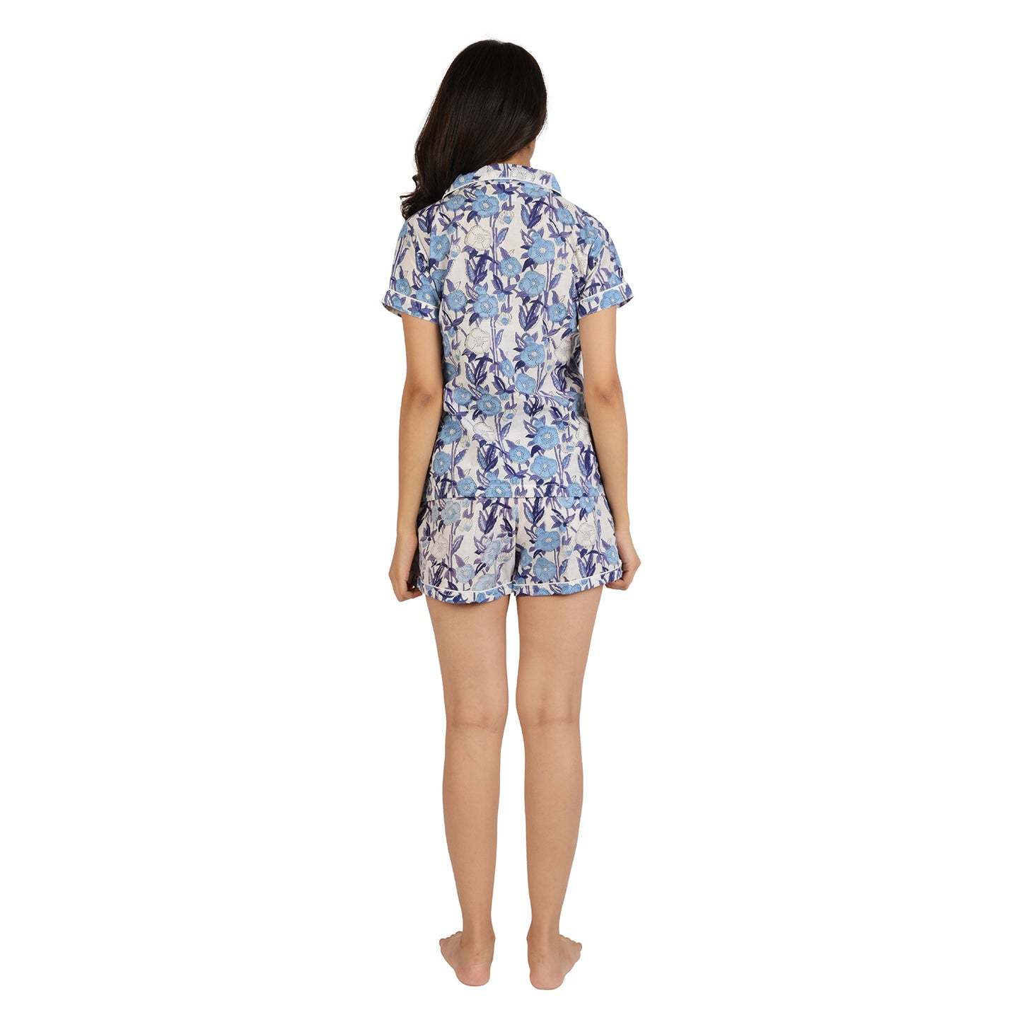 Blue Carnation Forest Printed Pajama Set
