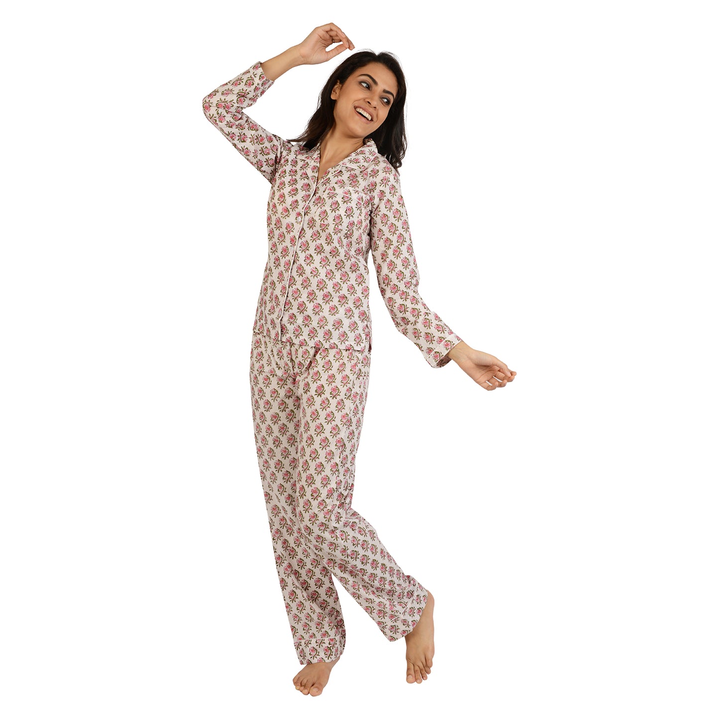 Dumbell Dew Drops Printed Pajama Set