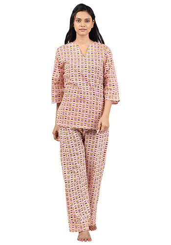 Posie Pink Printed Pajama Set