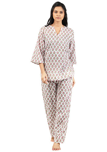 Dumbell Dew Drops Printed Pajama Set