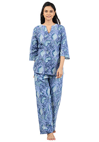 Midnight Bloom Printed Pajama Set