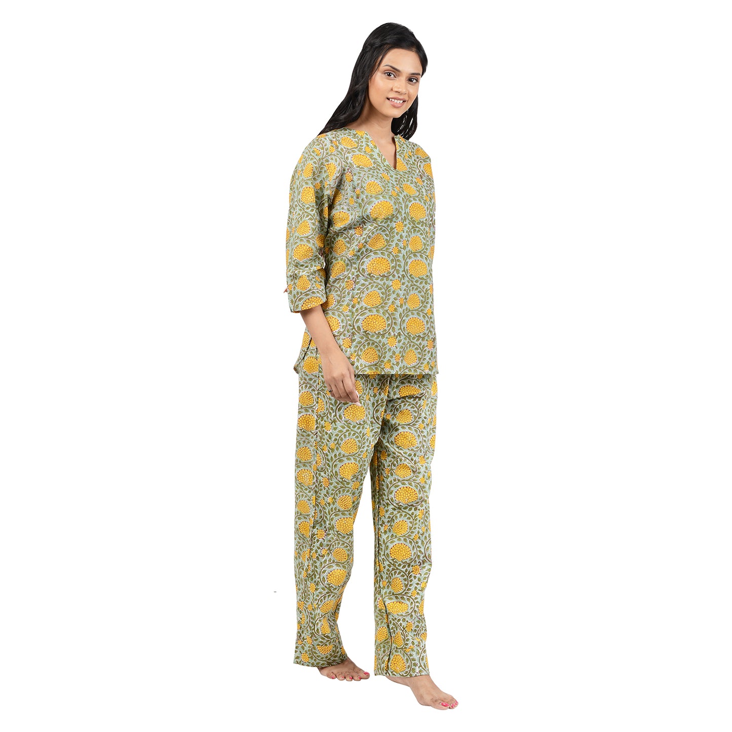 Gerbera Garden Printed Pajama Set