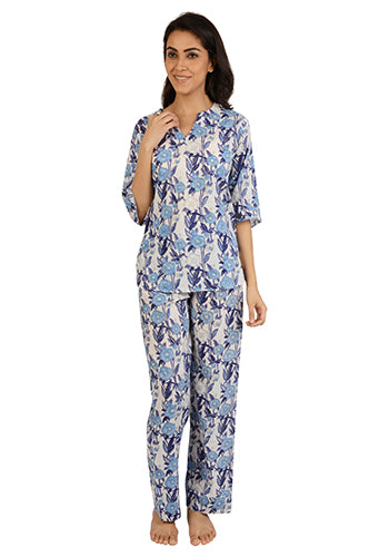 Carnation Forest Printed Pajama Set