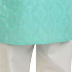 Aqua Motif Woven Cotton Kurta Set