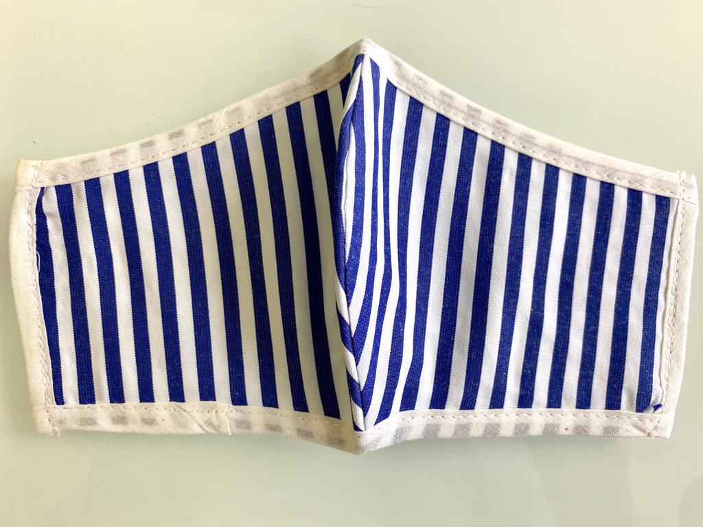 BLUE & WHITE STRIPE 3-PLY MASK