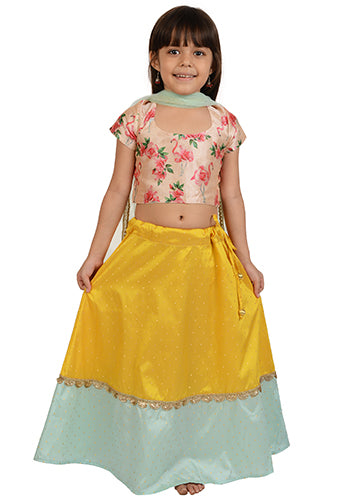 Reddish Orange Lehenga Choli Dupatta for Girls 1 to 6 Year Old #29522 | Buy  Online @ DesiClik.com, USA