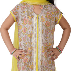 Pink Floral Lace Kurti