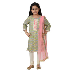 Aqua Vine And Lace Kurti