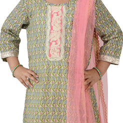 Aqua Vine And Lace Kurti