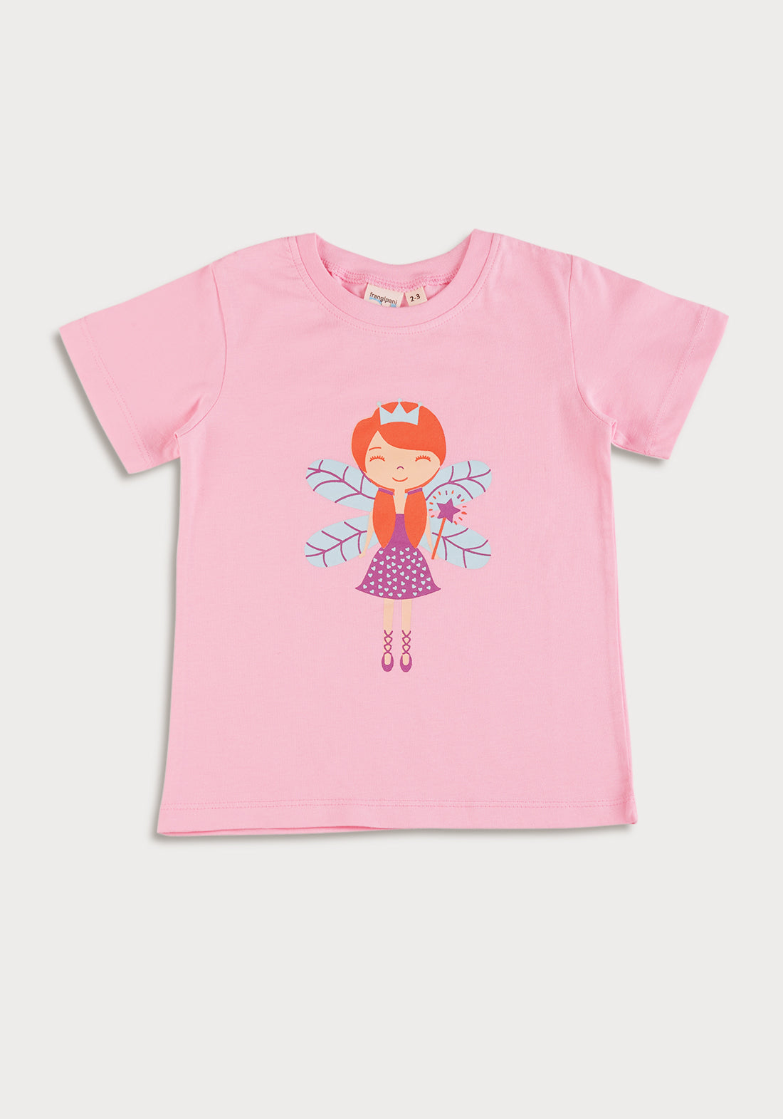 PINK AND MULTICOLOR FAIRY PLACEMENT PRINT Short Sleeve Tee